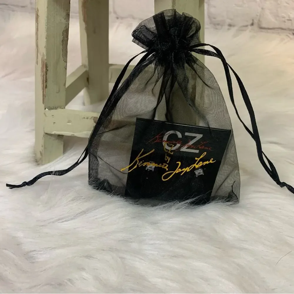 NWT Kenneth Jay Lane CZ Stud Earrings with Gift Bag Bin5 - Picture 5 of 5
